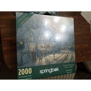 Springbok 2000‎ Piece Puzzle Thomas Kinkade A Holiday Gathering Christmas New!